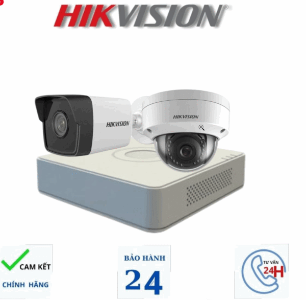TRON BO 2 CAMERA IP HIKVISION FULL HD 1 TRONG NHA 1 NGOAI TROI