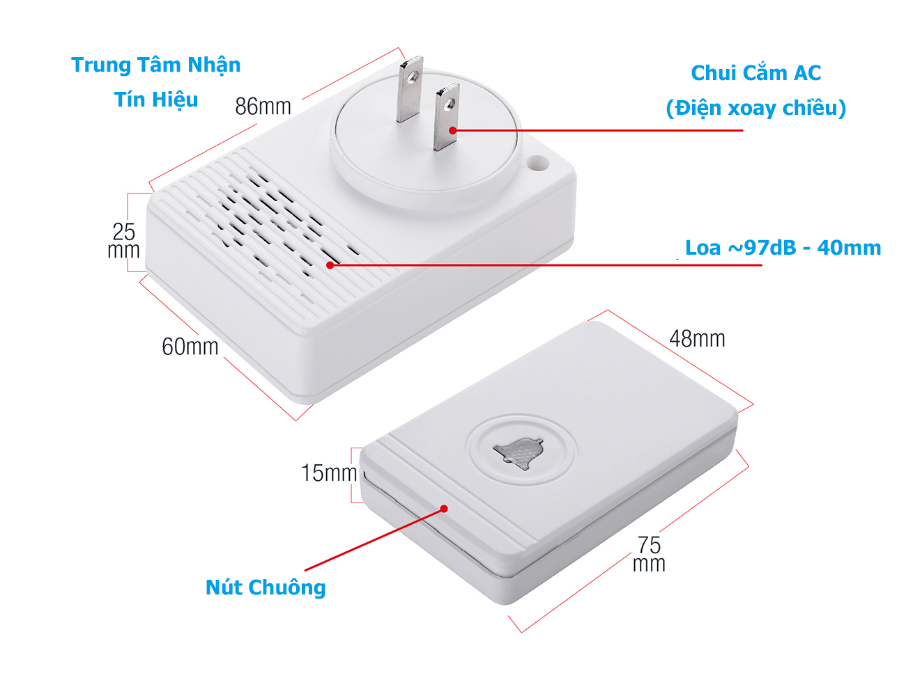 Bộ chuông cửa không dây DB03 Bộ chuông cửa không dây DB03